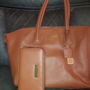 Joy & Iman Tan Tote Bag and Wallet Set